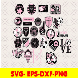 130 files,26 designs, inter miami mls svg cut files football clipart bundle,soccer  svg bundle,mls svg/instant downlo
