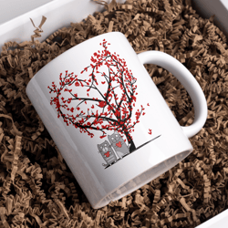 cat love coffee mug - ceramic funny coffee mug - coffee mugs present (11oz)