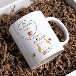 coffee cat coffee mug - ceramic funny coffee mug - coffee mugs present (11oz)