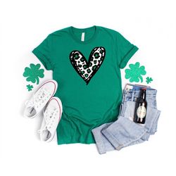 leopard print valentines day shirt, valentines day shirt, heart shirt, cute valentine shirt, valentines day gift, cheeta