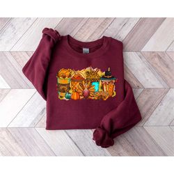 fall coffee drink shirt, fall sweatshirt, coffee lover tee shirt, halloween pumpkin latte drink cup, pumpkin spice shirt