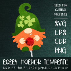 Patricks Day Gnome | Lollipop Holder | Paper Craft Template SVG