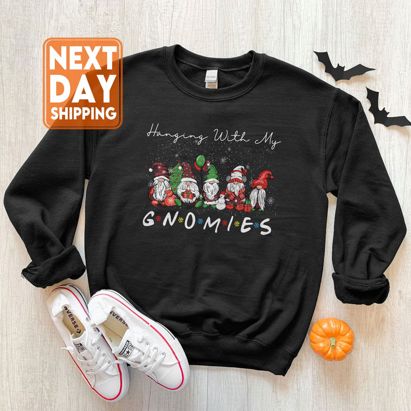 Hanging With My Gnomies Sweatshirt, Christmas Gnomies Tee, Funny Christmas Shirt, Xmas Family Hoodie, Christmas Crewneck, Matching Family - 1.jpg