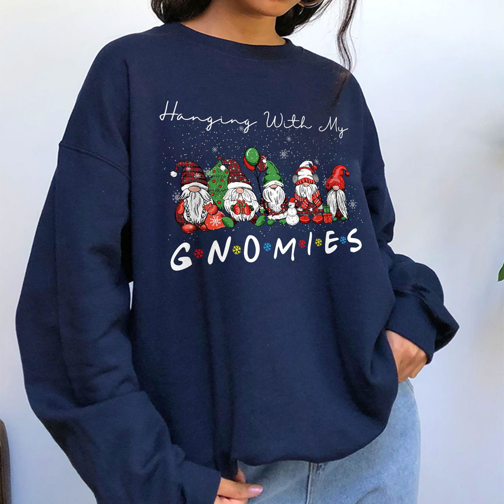 Hanging With My Gnomies Sweatshirt, Christmas Gnomies Tee, Funny Christmas Shirt, Xmas Family Hoodie, Christmas Crewneck, Matching Family - 6.jpg