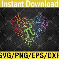 heart pi day teacher svg, eps, png, dxf, digital download