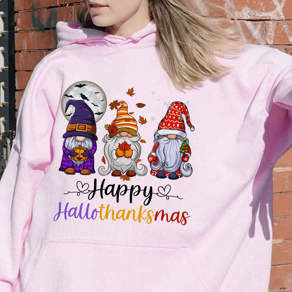 Happy Hallothanksmas Gnomes Halloween, Merry Christmas Sweatshirt, Halloween Gnomes Shirt, Funny Gnome Hoodie, Happy Thanksgiving Shirt - 4.jpg