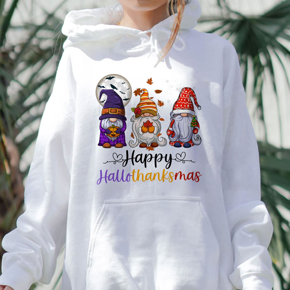 Happy Hallothanksmas Gnomes Halloween, Merry Christmas Sweatshirt, Halloween Gnomes Shirt, Funny Gnome Hoodie, Happy Thanksgiving Shirt - 5.jpg
