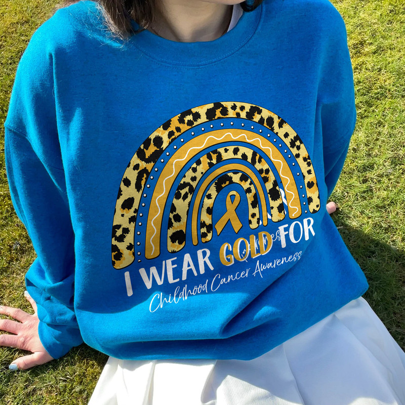 I Wear Gold For Childhood Cancer Awareness Sweatshirt, Childhood Cancer Shirt, Motivational Tee, Childhood Cancer Awareness, Cancer Support - 5.jpg
