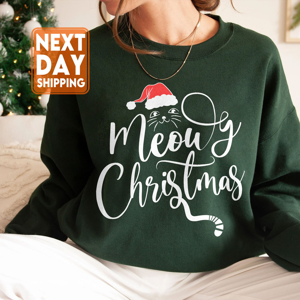 Meowy Christmas Sweatshirt,Happy Cat Year Shirt,Funny Christmas Cat Shirt,Cat Christmas Sweatshirt,Cats Sweatshirt,Cat Lover Christmas Shirt - 3.jpg