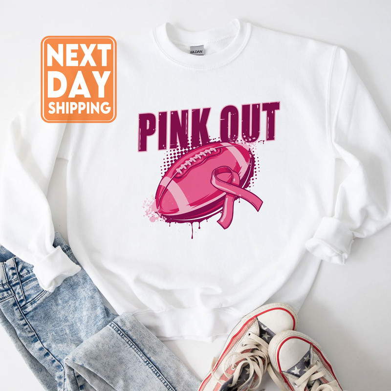 Pink Out Sweatshirt, Breast Cancer Awareness Shirt, Football Halloween Crewneck, Pink Ribbon Leopard Hoodie - 6.jpg