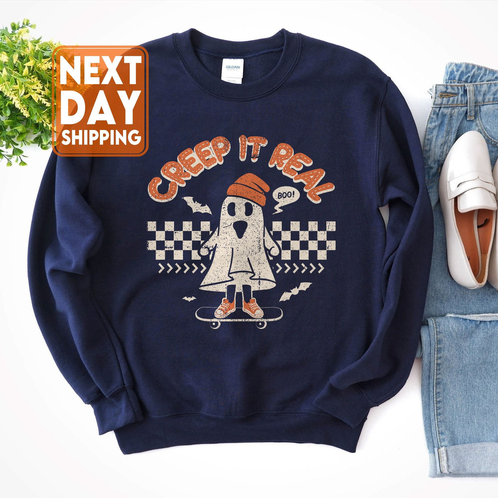 Retro Halloween Spooky Sweatshirt, Creep it Real Shirt, Vintage Ghost Halloween Shirt, Witch Hoodie, Retro Fall Shirt, Fall Shirt - 1.jpg