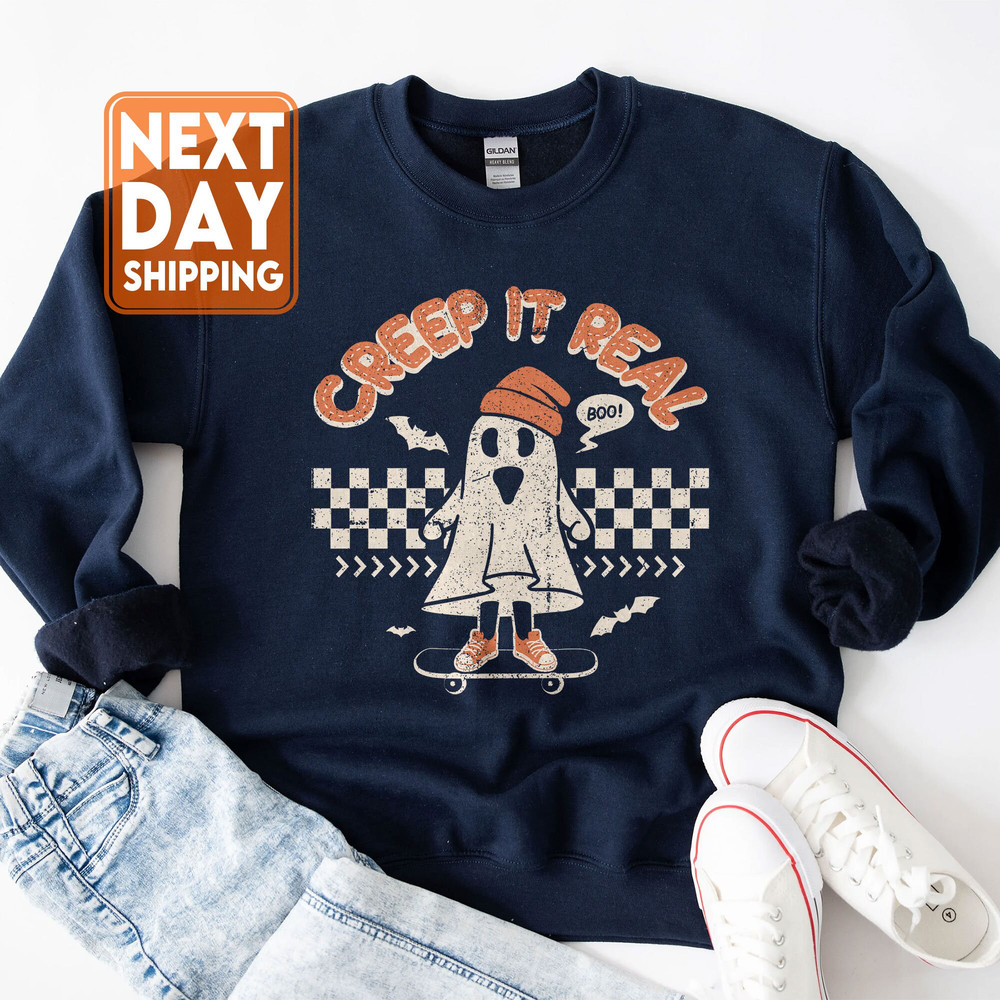 Retro Halloween Spooky Sweatshirt, Creep it Real Shirt, Vintage Ghost Halloween Shirt, Witch Hoodie, Retro Fall Shirt, Fall Shirt - 4.jpg