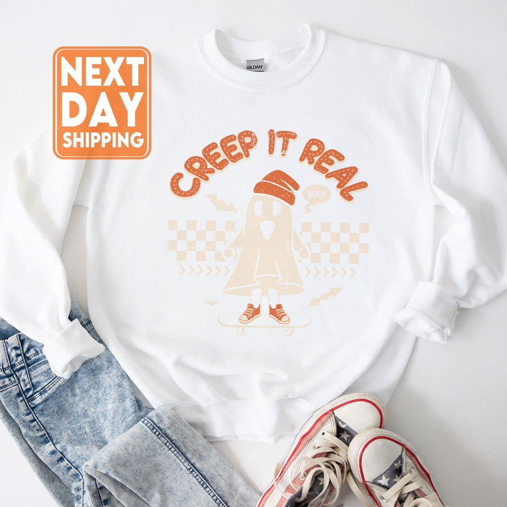 Retro Halloween Spooky Sweatshirt, Creep it Real Shirt, Vintage Ghost Halloween Shirt, Witch Hoodie, Retro Fall Shirt, Fall Shirt - 5.jpg
