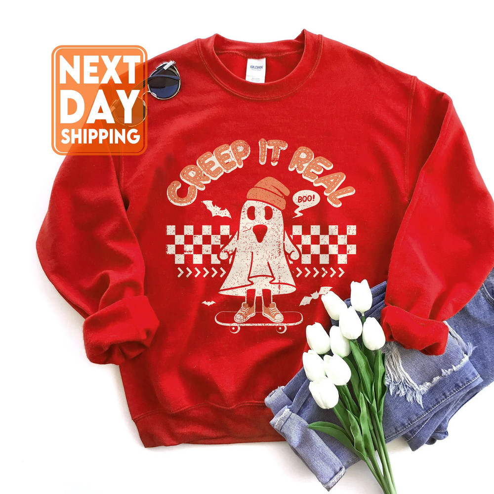 Retro Halloween Spooky Sweatshirt, Creep it Real Shirt, Vintage Ghost Halloween Shirt, Witch Hoodie, Retro Fall Shirt, Fall Shirt - 6.jpg