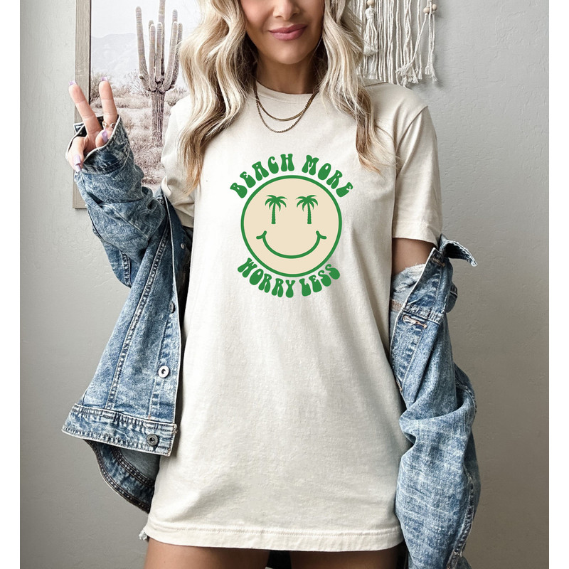 Beach More Worry Less Shirt, Sunset Shirt, Summer Vibes T-Shirt,Summer Vacation Shirt, Road Trip Shirt, Adventure Lover Shirt - 3.jpg