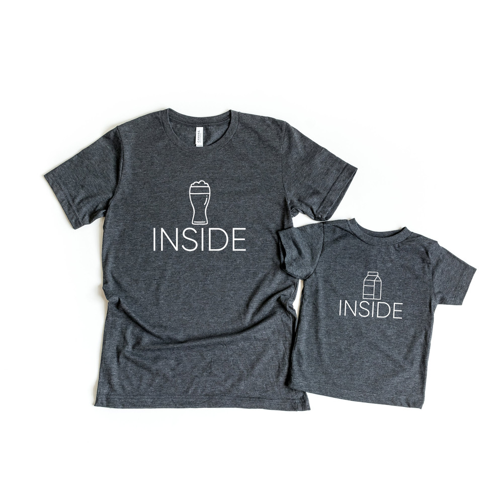 Beer Inside Milk Inside Matching Father and Son Shirts,Daddy Shirt, Father's Day Shirts, New Dad Shirt,Gifts For Dad, Dad Son Matching Shirt - 2.jpg