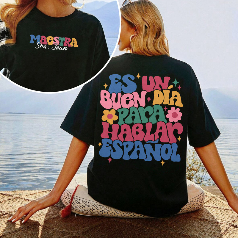Spanish Teacher Sweatshirts, Maestra T Shirts, Spanish Teacher Gifts, Maestra Custom Name, Language Shirt, Latina Bilingual Teacher Shirt - 6.jpg