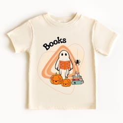books ghost toddler shirt, halloween shirt,first halloween gift,book lovers,retro halloween bodysuit,newborn gift idea f