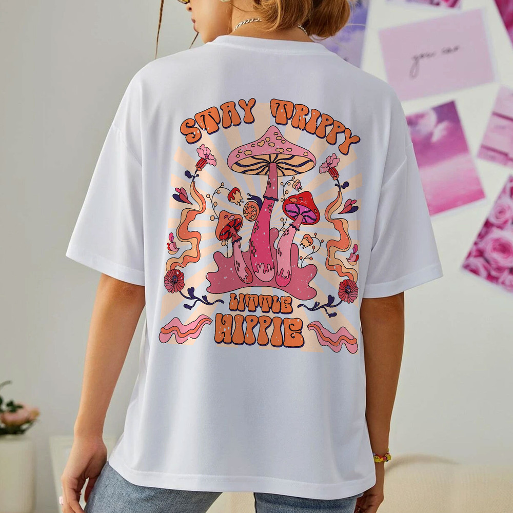 Stay Trippy Little Hippie Hoodie, Mushroom Sweatshirt, Retro Hippy Shirt, Trippy Sweatshirt, Boho Sweatshirt - 6.jpg