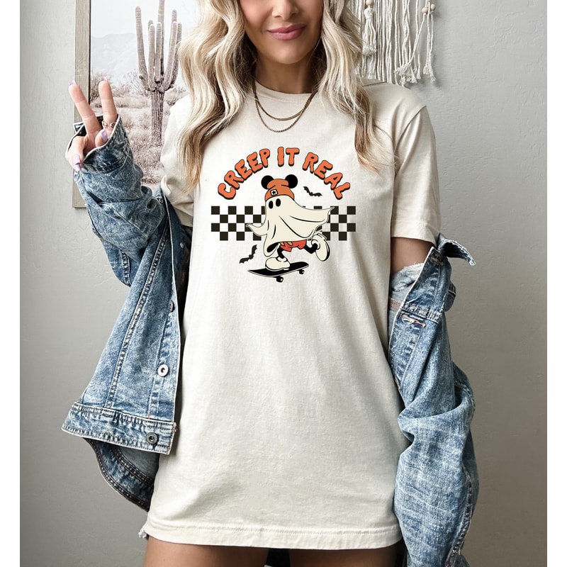 Creep It Real Onesie, Retro Halloween Bodysuit, first halloween gift, Newborn Gift Idea for Halloween, Ghost Halloween Baby Onesie - 6.jpg