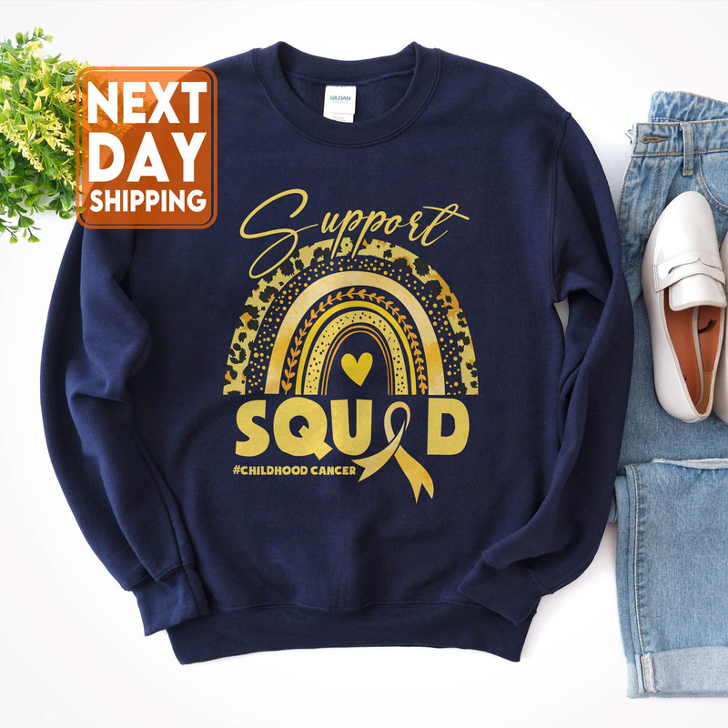 Support Squad Childhood Cancer Awareness Sweatshirt, Breast Cancer Shirt, Motivational Shirt, Childhood Cancer Awareness Shirt - 4.jpg