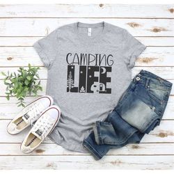 camping life shirts, camping shirt, camper t-shirt, camper shirt, happy camper shirt, camper gift, camper, camping group