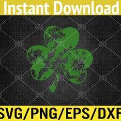 Distressed Shamrock Green White St Patricks Day Design Svg, Eps, Png, Dxf, Digital Download