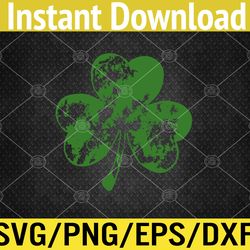 distressed shamrock green white st patricks day design svg, eps, png, dxf, digital download