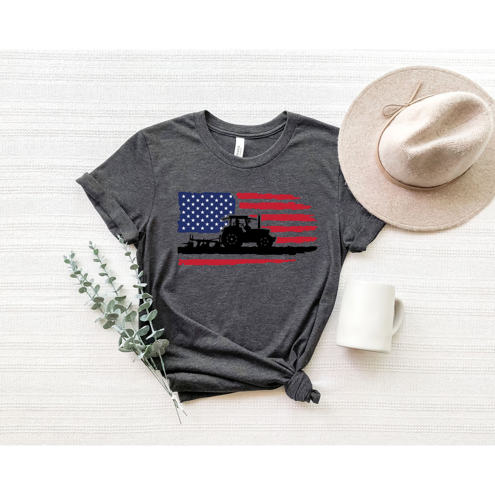 Farmer Shirt, US Tractor Shirt, American Farmer, Farmer Gift Shirt, Agriculture Shirt, American Flag Shirt, Support Local Farmer Shirt - 3.jpg