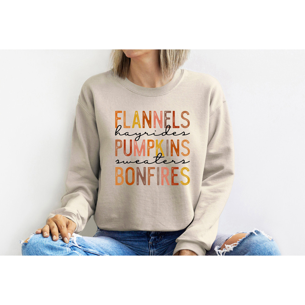 Flannels Pumpkins Sweatshirt, Fall Sweatshirt, Thanksgiving Gift, Pumpkin Spice Sweatshirt, Autumn Sweatshirt, Cute Fall Shirt - 1.jpg
