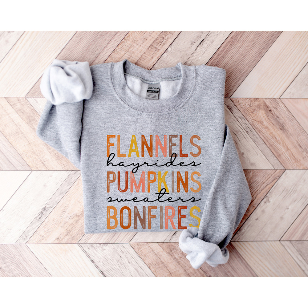 Flannels Pumpkins Sweatshirt, Fall Sweatshirt, Thanksgiving Gift, Pumpkin Spice Sweatshirt, Autumn Sweatshirt, Cute Fall Shirt - 3.jpg