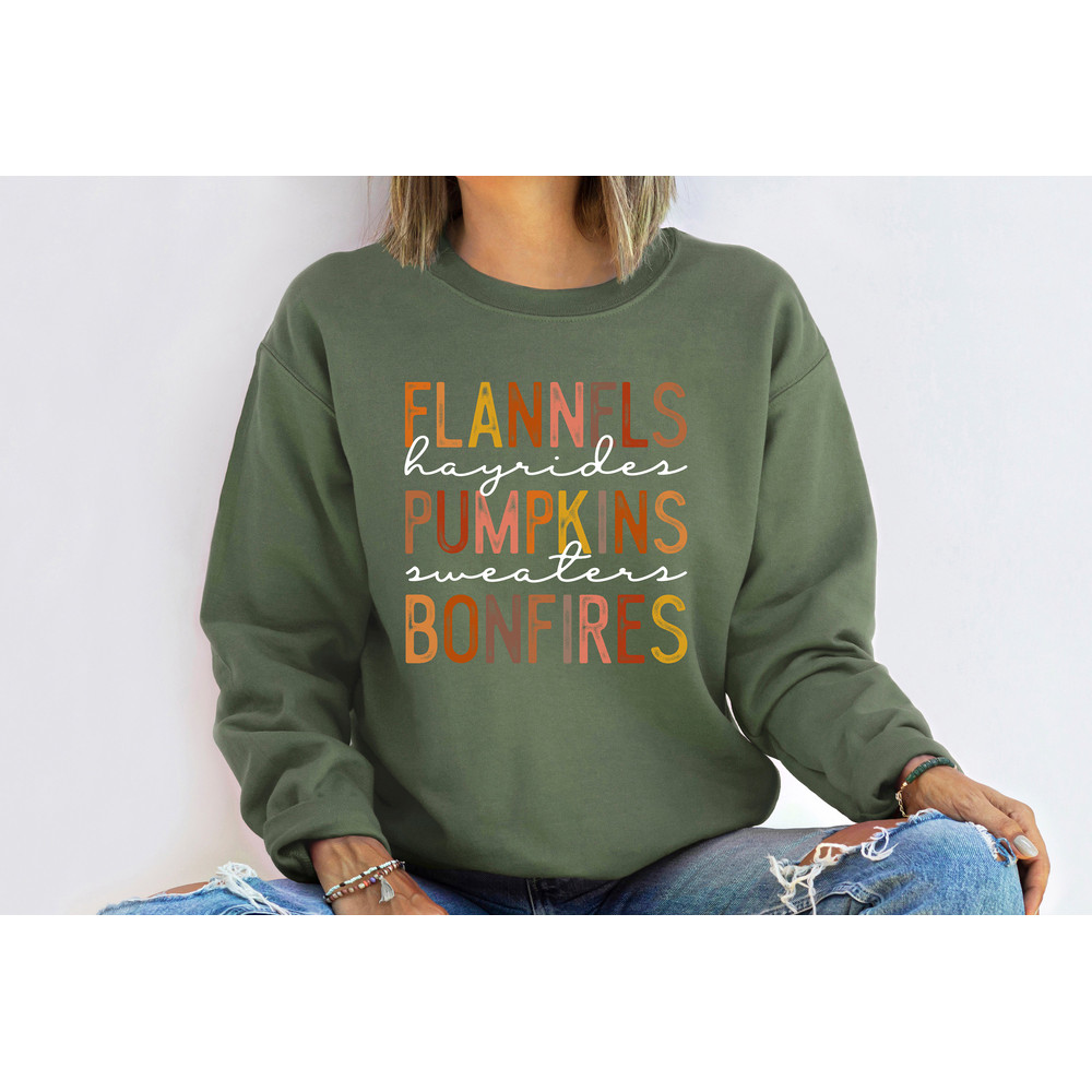 Flannels Pumpkins Sweatshirt, Fall Sweatshirt, Thanksgiving Gift, Pumpkin Spice Sweatshirt, Autumn Sweatshirt, Cute Fall Shirt - 5.jpg