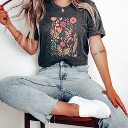 flower shirts,aesthetic wild flower shirt, botanical floral,minimalist shirts for women,botanical shirt, nature lover sh