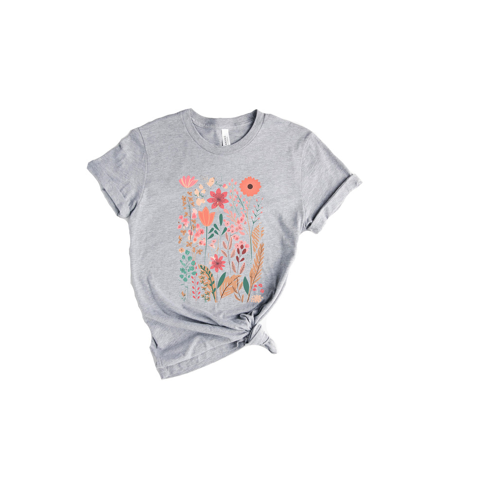 Flower Shirts,Aesthetic Wild Flower Shirt, Botanical Floral,Minimalist Shirts for Women,Botanical Shirt, Nature Lover Shirt,Ladies Shirts - 3.jpg