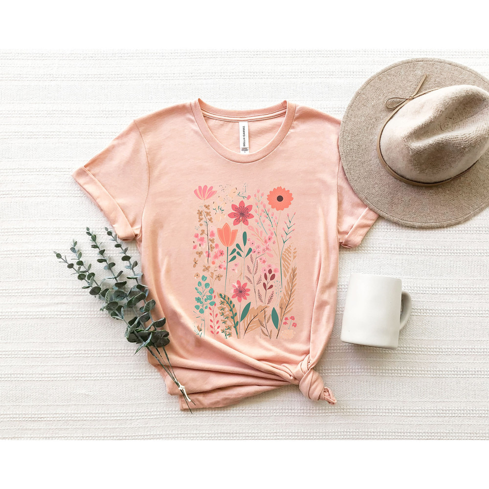 Flower Shirts,Aesthetic Wild Flower Shirt, Botanical Floral,Minimalist Shirts for Women,Botanical Shirt, Nature Lover Shirt,Ladies Shirts - 5.jpg