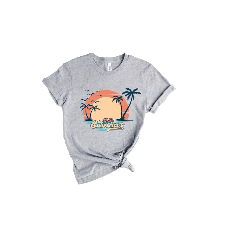 Hello Summer Shirt, Sunset Shirt, Summer Vibes T-Shirt, Summer Vacation Shirt, Road Trip Shirt, Adventure Lover Shirt - 5.jpg