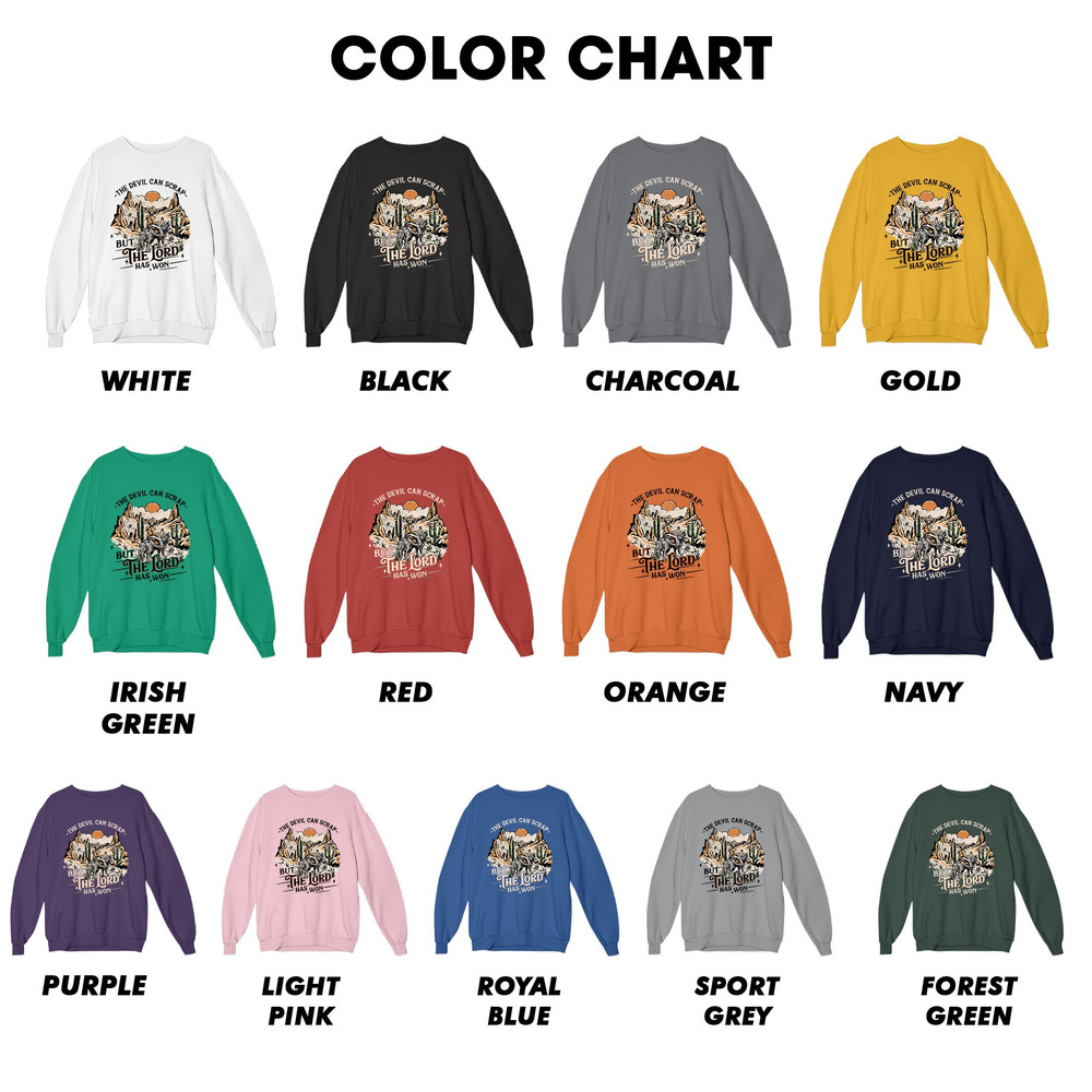 The Devil Can Scrap But The Lord Has Won Sweatshirt, Western Sweatshirt, Country Music Hoodie, Cowboy Shirt, Cowgirl Shirt, Desert Hoodie - 2.jpg