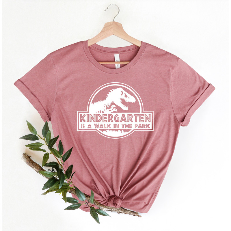 Kindergarten Is A Walk In The Park Shirt, Kindergarten Shirt, Kindergarten Teacher Shirt, Teacher Gift, Back To School Shirt, Dinosaur Shirt - 2.jpg