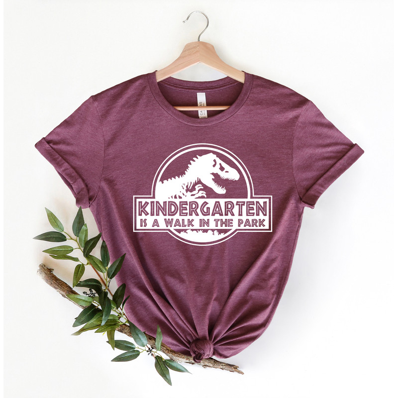 Kindergarten Is A Walk In The Park Shirt, Kindergarten Shirt, Kindergarten Teacher Shirt, Teacher Gift, Back To School Shirt, Dinosaur Shirt - 4.jpg