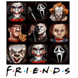 horror movie friends png, friends halloween png, horror movies png, friends png, horror movie digital download