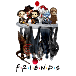 baby horror movie friends png, friends halloween png, horror movies png, friends png, horror movie digital download