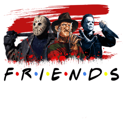 freddy krueger jasonfriends png, friends halloween png, horror movies png, friends png, horror movie digital download