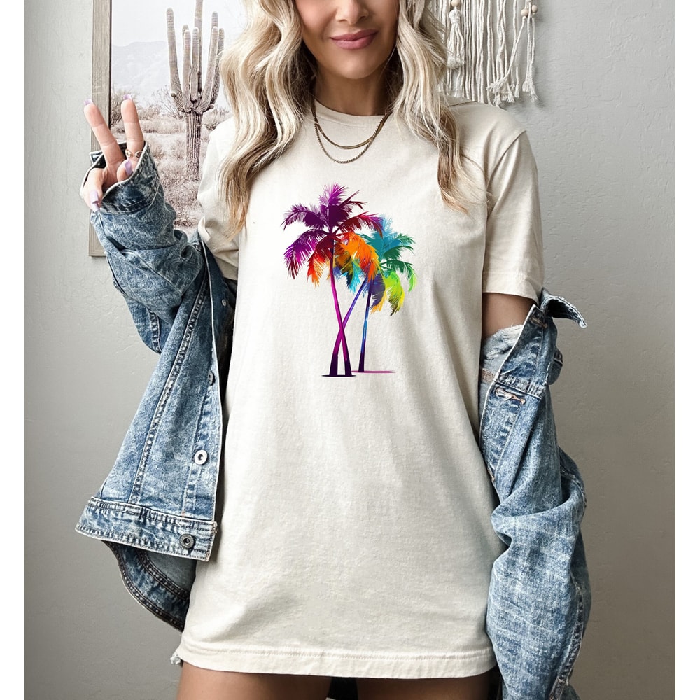 Palm Tree Shirt, Palm Beachy Summer Shirt, Summer Holiday Shirt, Summer Vacation Gift, Hawaiian Shirt, Girls Trip - 1.jpg