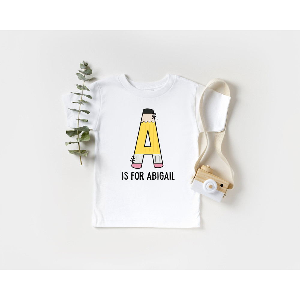 Personalized Back to School Shirt, First day of School Shirt with Name, Monogram Shirts For Girls and Boys, Pencil Shirt - 1.jpg