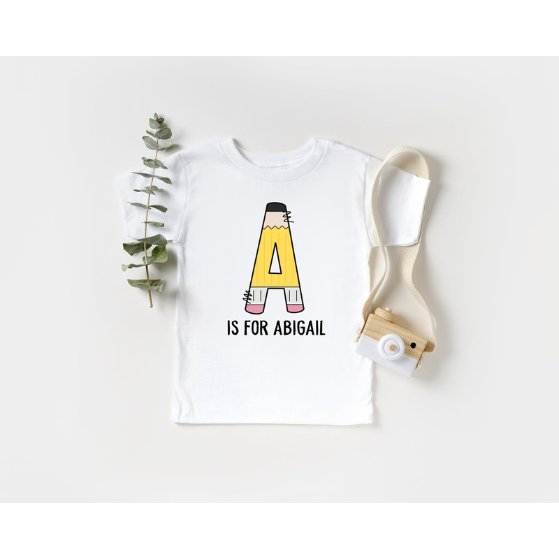 Personalized Back to School Shirt, First day of School Shirt with Name, Monogram Shirts For Girls and Boys, Pencil Shirt - 1.jpg