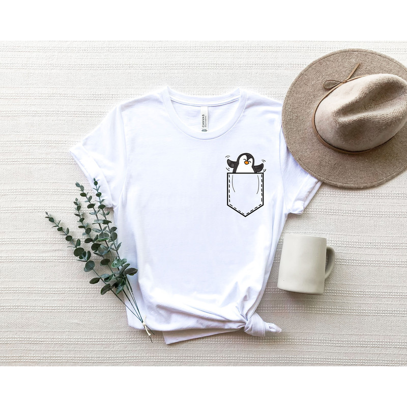 Pocket Penguin Shirt, Penguin Shirt, Penguin Gift, Penguin Lover Gift, Animal Lover, Penguin Toddler, Shirts for Women, Penguin Baby Clothes - 2.jpg