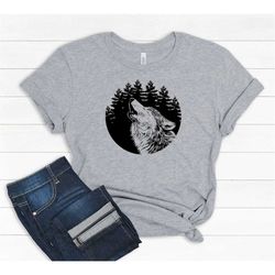 wolf shirt, howling wolf, wolf lover gift, wild animal lover shirt, dog lover shirt, wolf girl, wolves gifts, wildlife