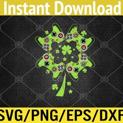 video game shamrock men boys kids st patricks day gamer svg, eps, png, dxf, digital download