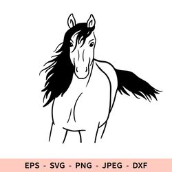 Horse Svg Dxf File for Cricut Horse Png Mustang Cut File Farm Animal Monochrome Clipart