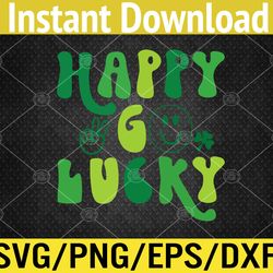 happy go lucky st patricks day smile lucky clover shamrock svg, eps, png, dxf, digital download